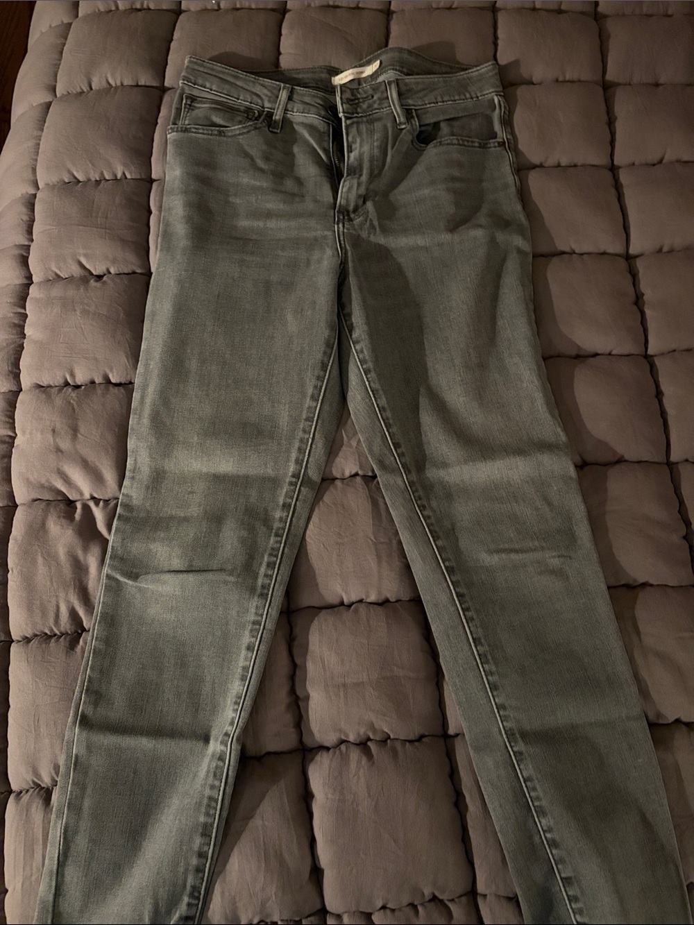 High-Rise Skinny Jeans - Gray